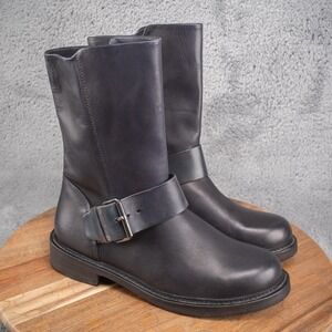 Vintage Foundry Co. VFL307 Women Anya Leather Biker Boots Black Size 8